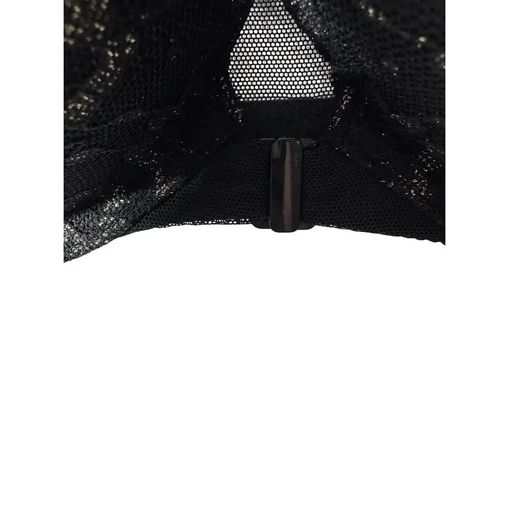 Victoria’s Secret Push Up Bra 36DD Black Lace Racerback Mesh Back